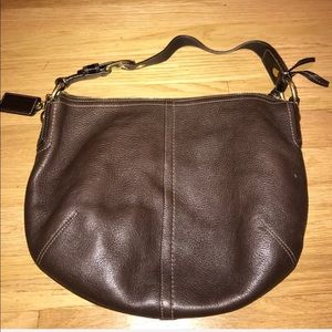 Coach Dark Brown Leather Shoulder Bag Purse